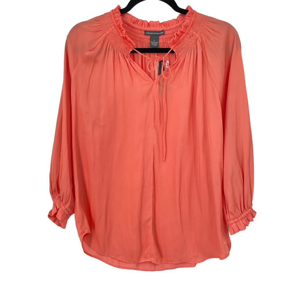 Chelsea & Theodore Coral Blouse Small NWT‎